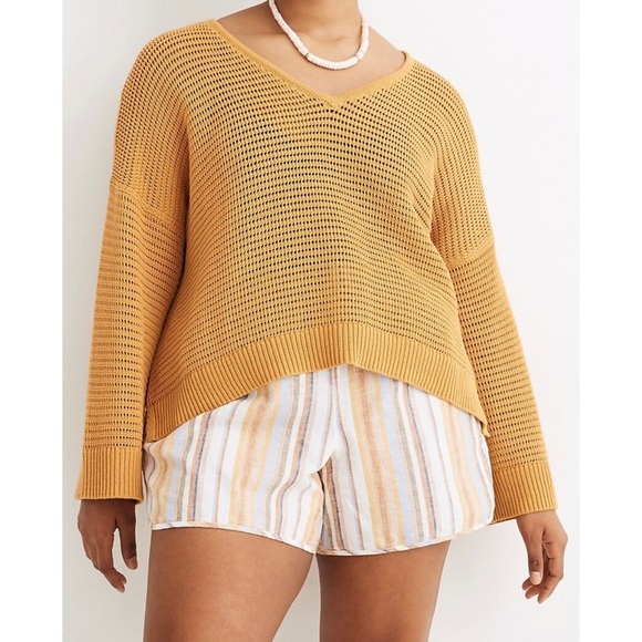 MADEWELL Golden Yellow Seville Pullover Sweater - Picture 1 of 7